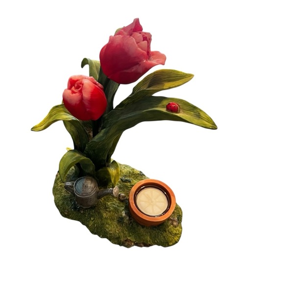 Yankee Candle Tart Wax Warmer Tulip Garden Lady Bug No Warmer W/Tag Discontinued - Picture 1 of 11